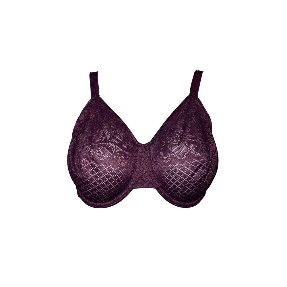 Wacoal Awareness Underwire Bra 857210 Deep Wine Floral Jacquard 40D Womens